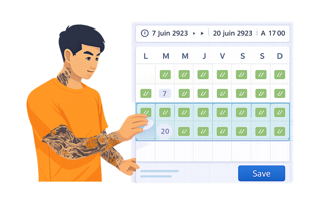 Disponibilité à la minute
